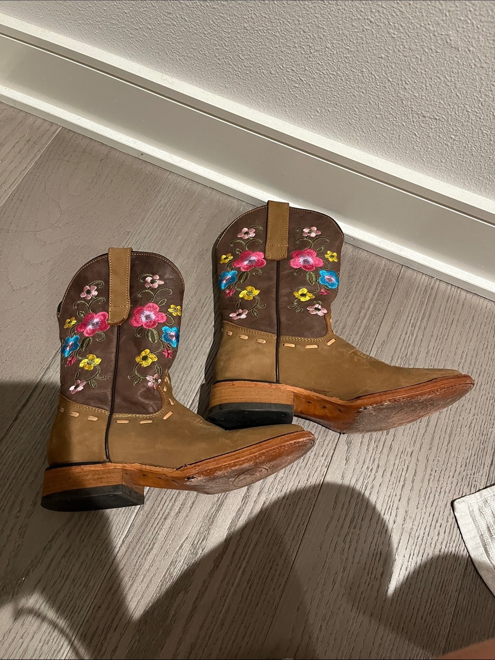 Blackstone Brown Embroidered Floral Western Boots 8